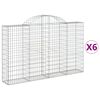 vidaXL Klenut&eacute; gabionov&eacute; ko&scaron;e 6 ks 200x30x120/140cm pozinkovan&eacute; železo