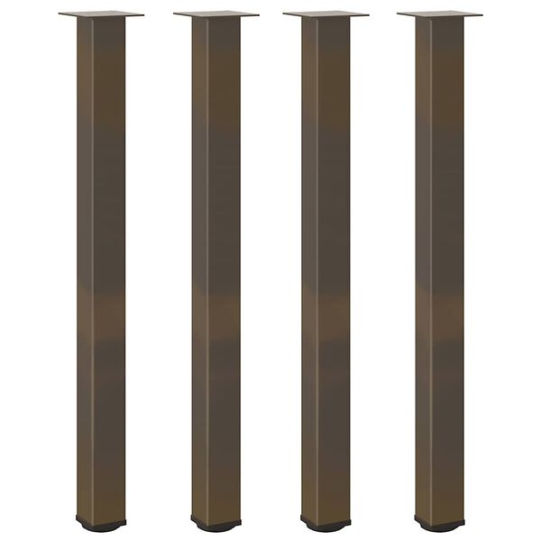 vidaXL Nohy barov&eacute;ho stolu 4 ks př&iacute;rodn&iacute; ocel 110&ndash;112 cm ocel