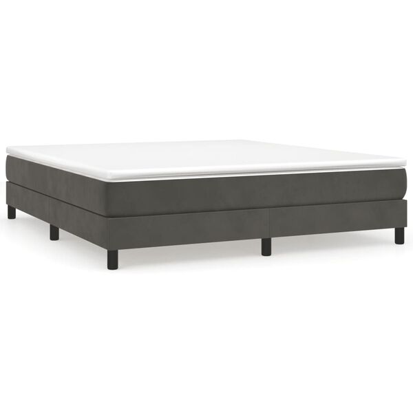 vidaXL Box spring postel s matrac&iacute; tmavě &scaron;ed&aacute; 180x200 cm samet