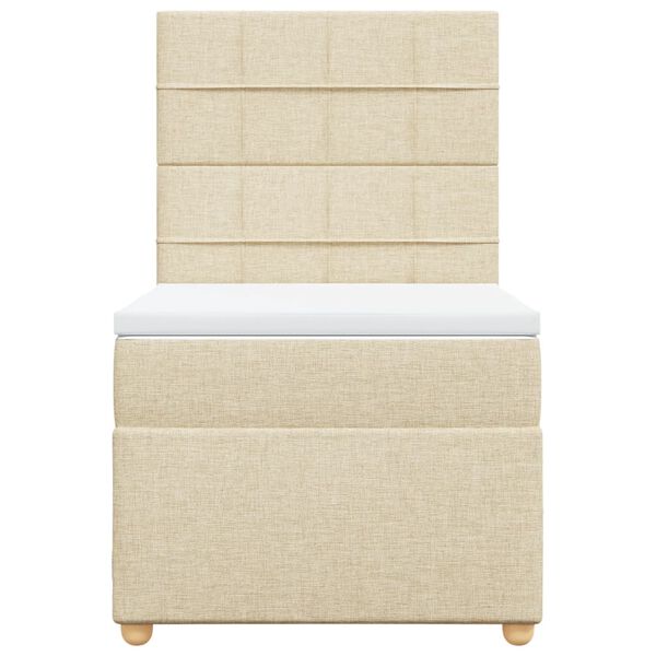 vidaXL Box spring postel s matrac&iacute; kr&eacute;mov&aacute; 100 x 200 cm textil