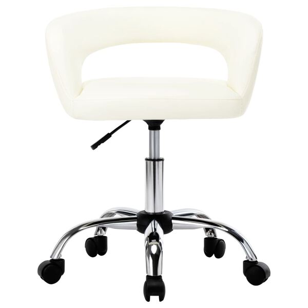 vidaXL J&iacute;deln&iacute; židle 2 ks b&iacute;l&eacute; uměl&aacute; kůže