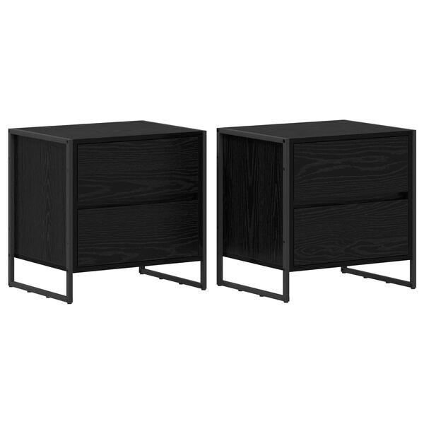 vidaXL Nočn&iacute; stolek 2 pcs Čern&yacute; dub 50 x 39.5 x 50 cm kompozitn&iacute; dřevo