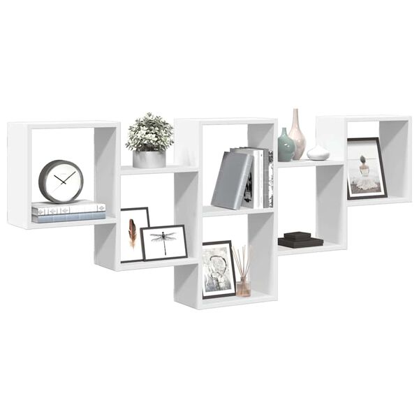 vidaXL N&aacute;stěnn&aacute; police b&iacute;l&aacute; 159 x 18 x 66 cm kompozitn&iacute; dřevo