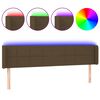 vidaXL Čelo postele s LED tmavě hněd&eacute; 203 x 16 x 78/88 cm textil