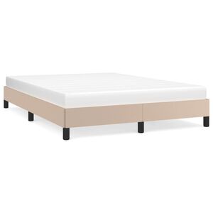 vidaXL R&aacute;m postele cappuccino 140x190 cm uměl&aacute; kůže