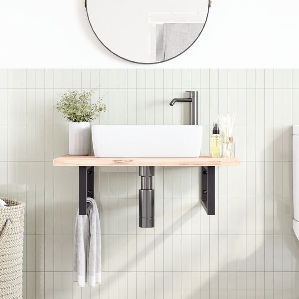 vidaXL Policov&eacute; drž&aacute;ky na umyvadlo 2 ks čern&eacute; obd&eacute;ln&iacute;kov&eacute; ocel