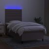 vidaXL Box spring postel s matrac&iacute; a LED taupe 80 x 200 cm textil