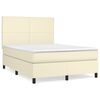 vidaXL Box spring postel s matrac&iacute; kr&eacute;mov&aacute; 140x190 cm uměl&aacute; kůže