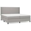 vidaXL Box spring postel s matrac&iacute; světle &scaron;ed&aacute; 200 x 200 cm textil