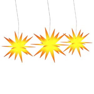 vidaXL Sv&iacute;t&iacute;c&iacute; v&aacute;nočn&iacute; hvězdy s LED 3 ks skl&aacute;dac&iacute; žlut&eacute;
