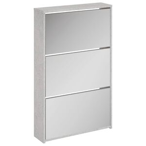 vidaXL Botn&iacute;k se zrcadlem 3patrov&yacute; betonově &scaron;ed&aacute; 63x17x102,5 cm