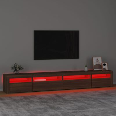 vidaXL TV skříňka s LED osvětlením hnědý dub 270 x 35 x 40 cm