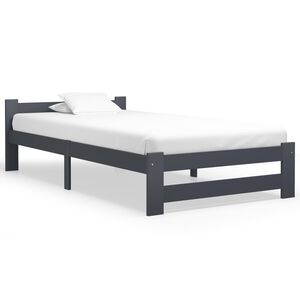 vidaXL R&aacute;m postele bez matrace Tmavě &scaron;ed&yacute; masiv borovice 100x200 cm
