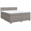 vidaXL Box spring postel s matrac&iacute; taupe 200x200 cm textil