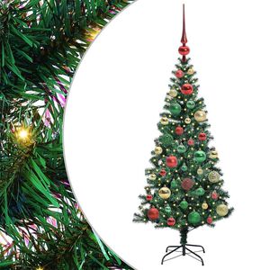 vidaXL Uměl&yacute; osvětlen&yacute; v&aacute;nočn&iacute; stromeček Zelen&aacute; 120 cm PVC a kov