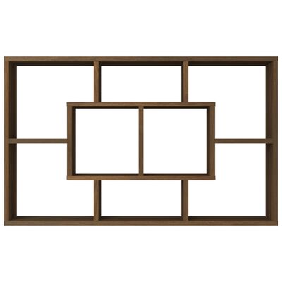 vidaXL Nástěnná police hnědý dub 85 x 16 x 52,5 cm kompozitní dřevo