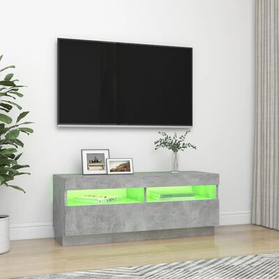 vidaXL TV skříňka s LED osvětlením betonově šedá 100 x 35 x 40 cm