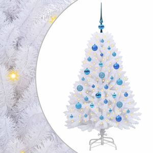 vidaXL Uměl&yacute; Skl&aacute;dac&iacute; V&aacute;nočn&iacute; Strom B&iacute;l&aacute; 120 cm PVC a ocel