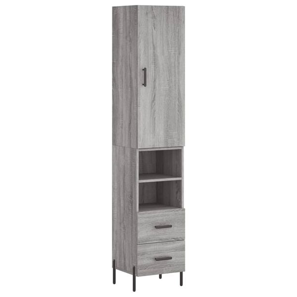 vidaXL Skř&iacute;ň highboard &scaron;ed&aacute; sonoma 34,5 x 34 x 180 cm kompozitn&iacute; dřevo