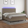 vidaXL Box spring postel s matrac&iacute; a LED taupe 180x200 cm textil
