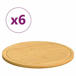 vidaXL Prk&eacute;nka na kr&aacute;jen&iacute; 6 ks &Oslash; 30 x 1,5 cm bambus