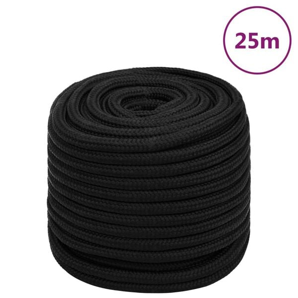 vidaXL Pracovn&iacute; lano čern&eacute; 18 mm 25 m polyester