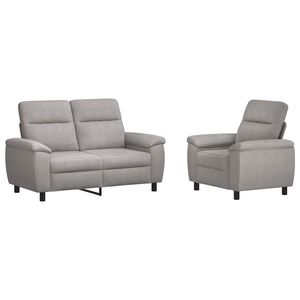 vidaXL Set pohovek 2 pcs Oblačno &scaron;ed&aacute; Textil