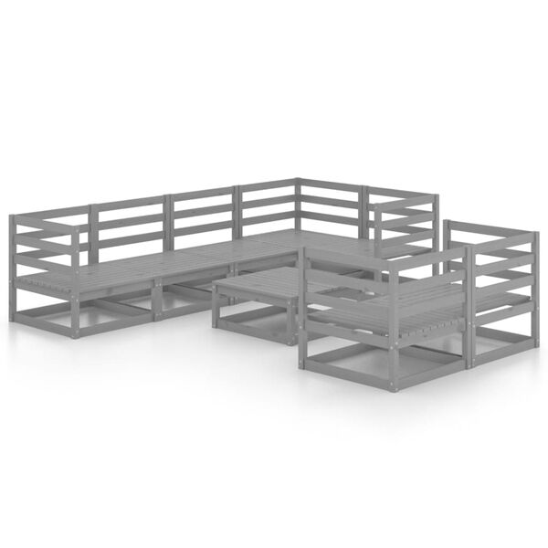 vidaXL 8d&iacute;ln&aacute; zahradn&iacute; sedac&iacute; souprava &scaron;ed&aacute; masivn&iacute; borovice