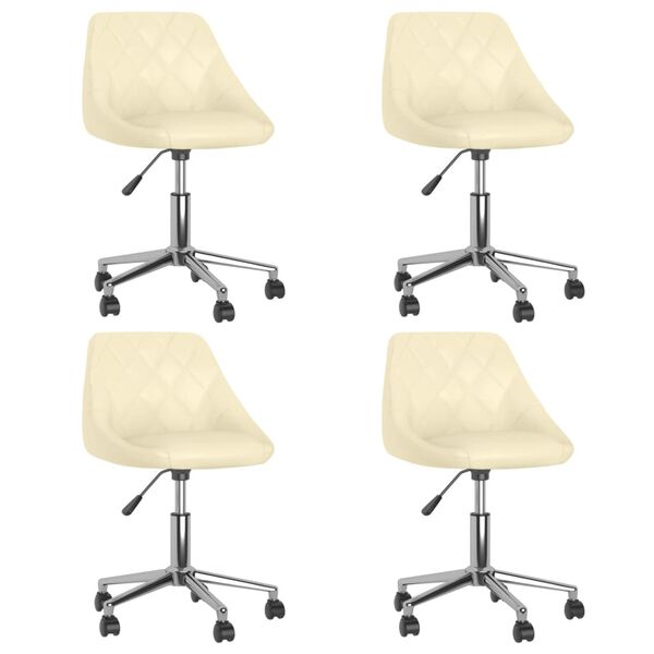 vidaXL Otočn&eacute; j&iacute;deln&iacute; židle 4 ks kr&eacute;mov&eacute; uměl&aacute; kůže