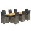 vidaXL 9d&iacute;ln&yacute; zahradn&iacute; bistro set s podu&scaron;kami &scaron;ed&yacute; polyratan