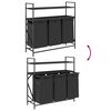 vidaXL Koš na prádlo se 3 přihrádkami a policemi černý dub