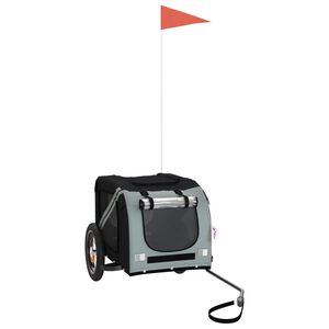 vidaXL Voz&iacute;k za kolo pro psa &scaron;ed&yacute; a čern&yacute; oxfordsk&aacute; tkanina a železo