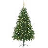 vidaXL Uměl&yacute; v&aacute;nočn&iacute; stromek s LED a sadou koul&iacute; 210 cm zelen&yacute;