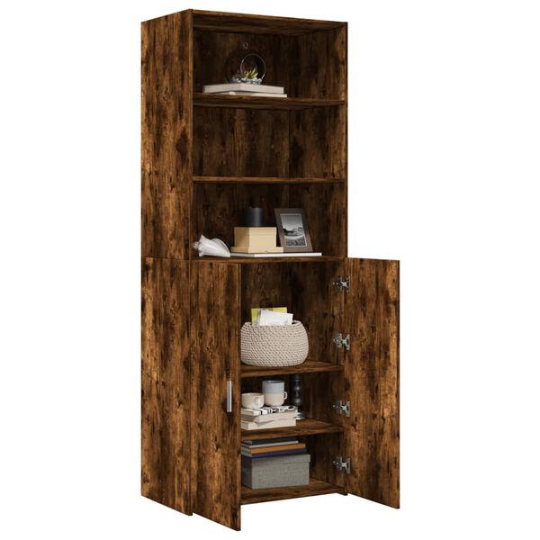 vidaXL Skř&iacute;ň highboard kouřov&yacute; dub 70 x 42,5 x 185 cm kompozitn&iacute; dřevo