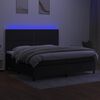 vidaXL Box spring postel s matrac&iacute; a LED čern&aacute; 200x200 cm textil