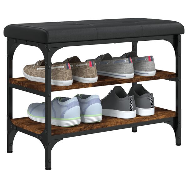 vidaXL Lavice s botn&iacute;kem kouřov&yacute; dub 62 x 32 x 47 cm kompozitn&iacute; dřevo