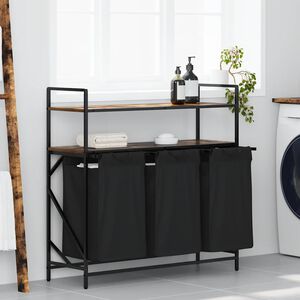 vidaXL Ko&scaron; na pr&aacute;dlo se 3 přihr&aacute;dkami a policemi kouřov&yacute; dub