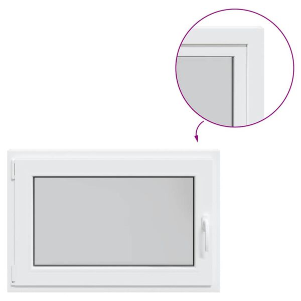 vidaXL Okno do sklepa "RISOR" 90x70 cm otevíravě-sklopné DIN levé bílé