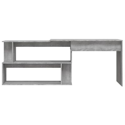 vidaXL Rohový psací stůl šedý sonoma 200 x 50 x 76 cm kompozitní dřevo