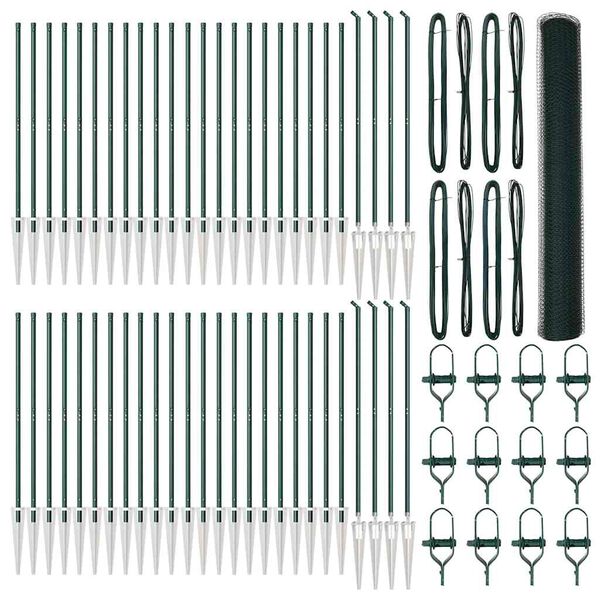 vidaXL Plotov&yacute; sloupek. Zelen&aacute; 100 x 1,4 m (25 mm mř&iacute;žka) Ocel a PVC