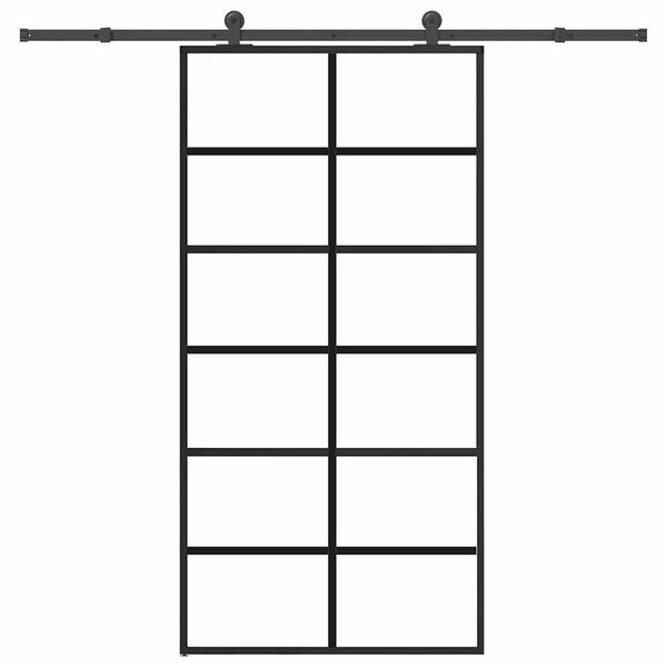 vidaXL Posuvn&eacute; dveře s kov&aacute;n&iacute;m 102x205 cm ESG sklo a hlin&iacute;k