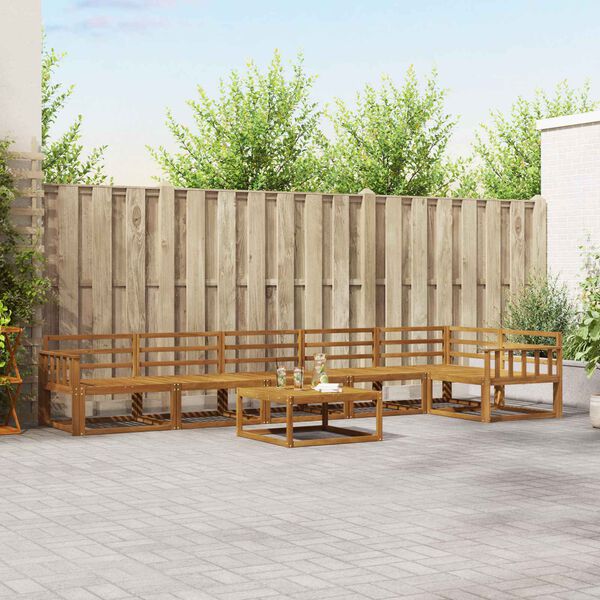 vidaXL Venkovn&iacute; pohovkov&aacute; souprava 7 pcs Př&iacute;rodn&iacute;