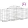 vidaXL Klenut&eacute; gabionov&eacute; ko&scaron;e 25ks 200x50x80/100 cm pozinkovan&eacute; železo