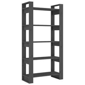 vidaXL Knihovna / dělicí stěna šedá 80 x 35 x 160 cm masivní dřevo