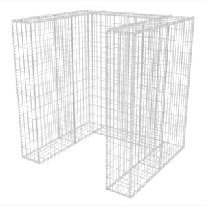 vidaXL Gabionov&aacute; z&aacute;stěna pro 1 popelnici ocelov&aacute; 110 x 100 x 120 cm