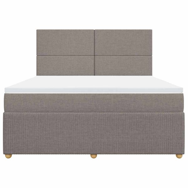vidaXL Box spring postel s matrac&iacute; taupe 180x200 cm textil