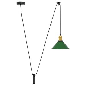 vidaXL Z&aacute;věsn&eacute; sv&iacute;tidlo nastavitelnou v&yacute;&scaron;kou zelen&aacute; leskl&aacute; E27 &Oslash; 22 cm