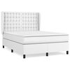 vidaXL Box spring postel s matrac&iacute; b&iacute;l&aacute; 140 x 190 cm uměl&aacute; kůže