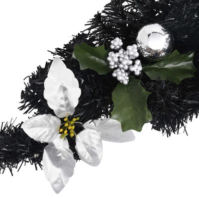 vidaXL Vánoční oblouk s LED světly černý 90 cm PVC