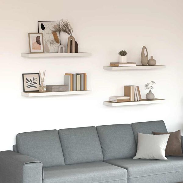 vidaXL Plovouc&iacute; n&aacute;stěnn&eacute; police 4 ks dub a b&iacute;l&eacute; 80 x 23,5 x 3,8 cm MDF